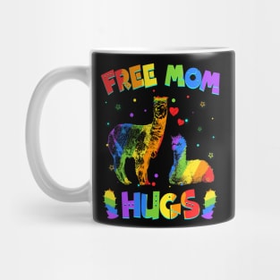 Free Mom Hugs Llama LGBT Pride Mug